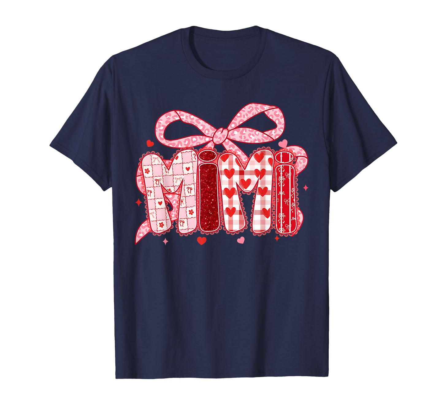 Valentine Mimi Coquette Pink Bow Floral Mom Women Girl T-Shirt