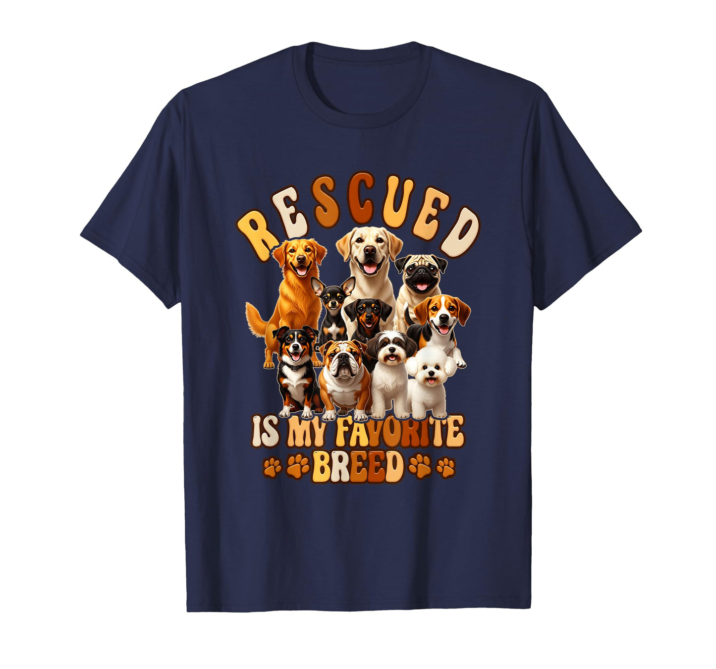 Rescued is My Favorite Breed Animal Rescue Dog Lover T-Shirt