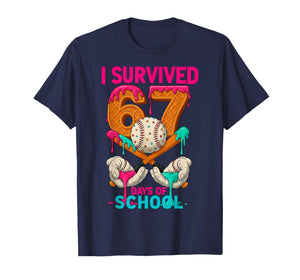 HUGvyn I Survived 67 Days of School Ice Cream Six Seven Meme T-Shirt