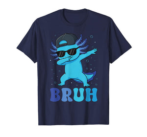 Bruh Dabbing Axolotl Funny Mens Kids Boys Teens Axolotls T-Shirt