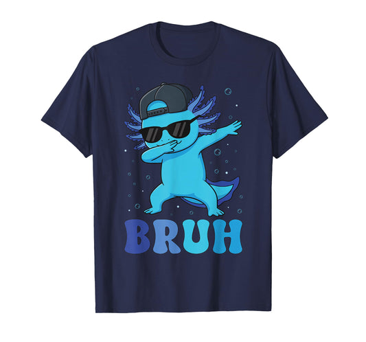 Bruh Dabbing Axolotl Funny Mens Kids Boys Teens Axolotls T-Shirt