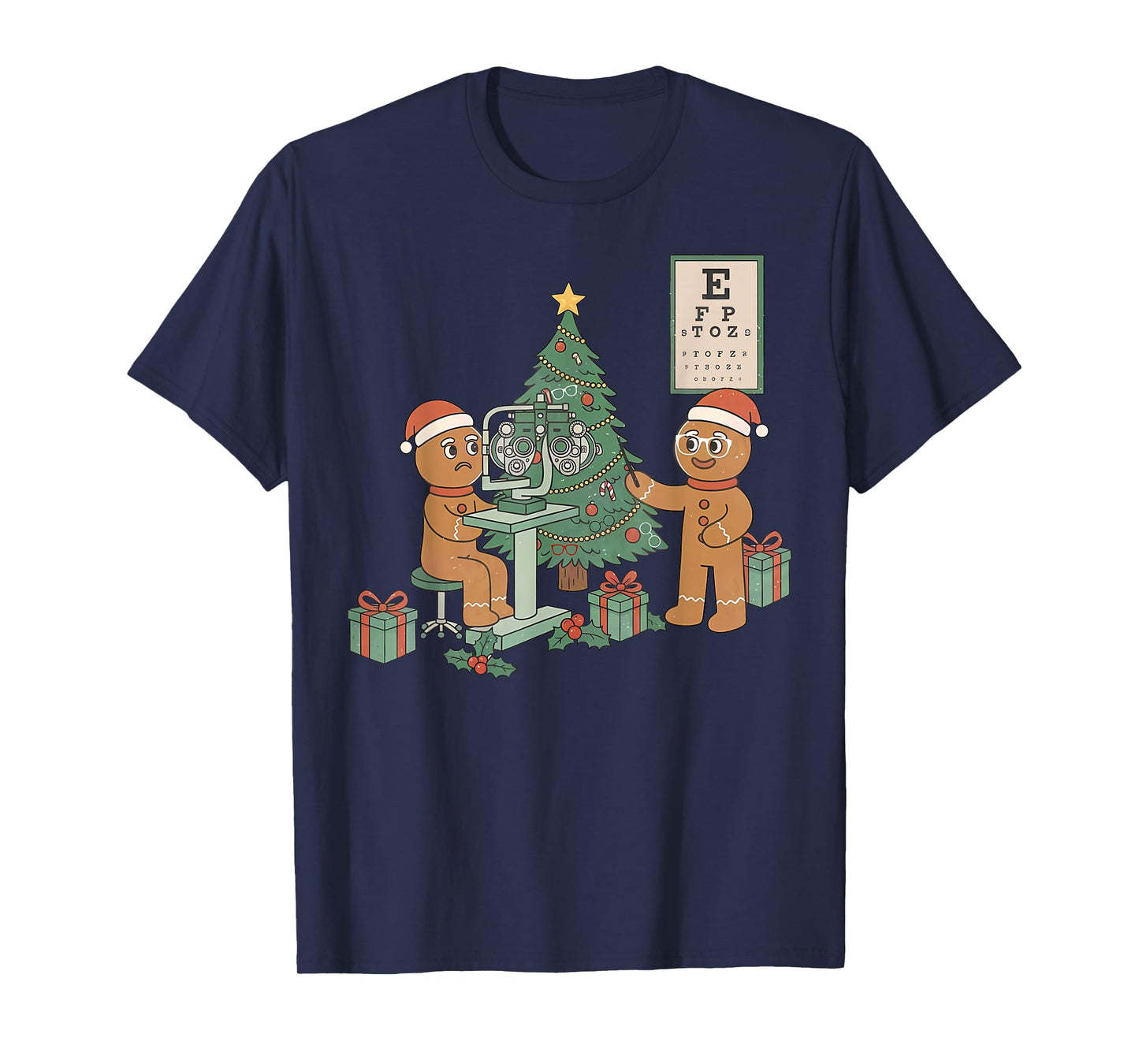 Optometry Gingerbread Christmas Optician Sight Squad Eye Dr T-Shirt