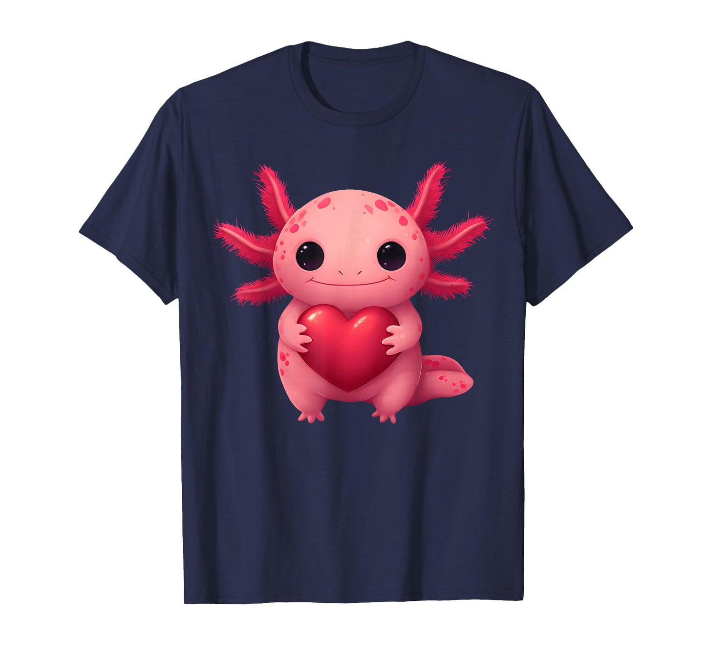 Valentine Cute Pink Axolotl Lovers Heart Girl Women Kid T-Shirt