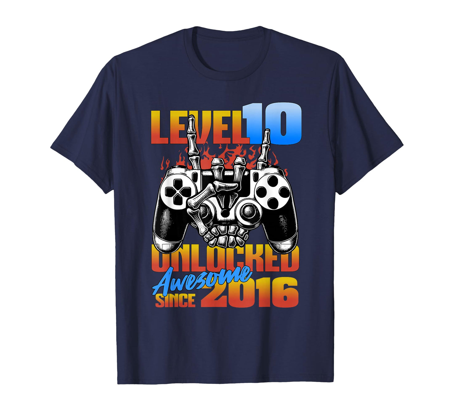 Level 10 Unlocked Awesome Since 2016 10th Birthday Boy T-Shirt