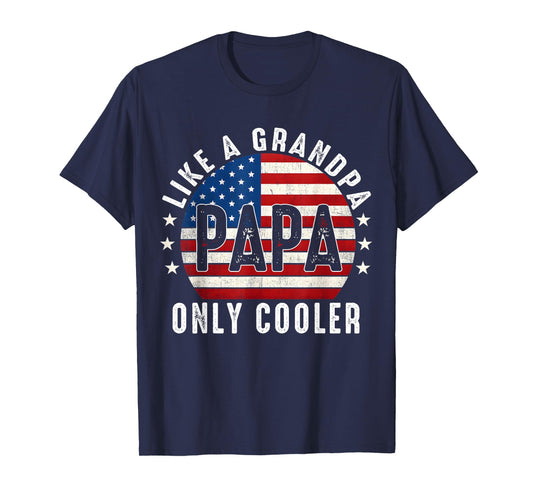 Funny Papa Like A Grandpa Only Cooler from Grandkids Vintage T-Shirt