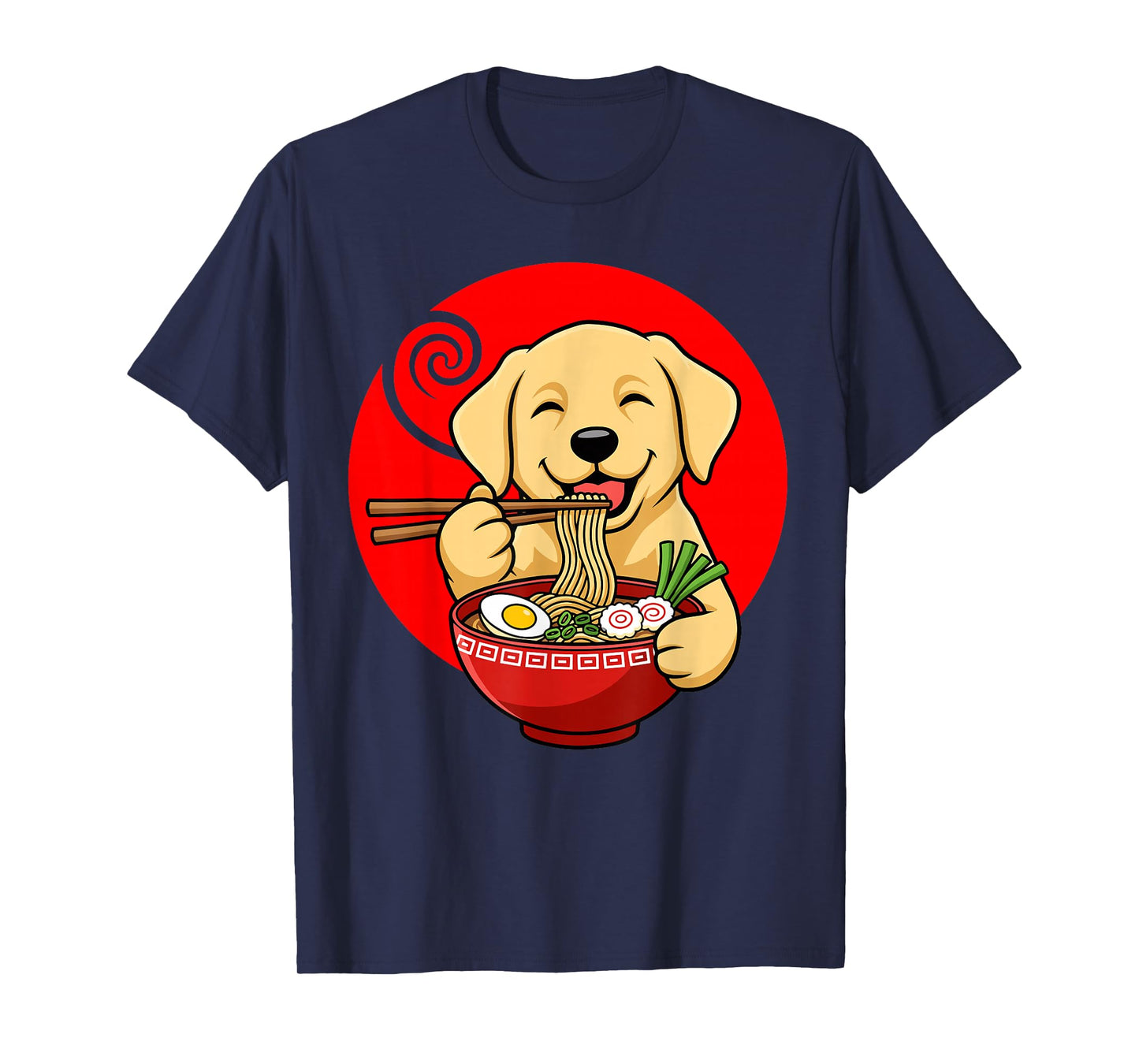 Kawaii Labrador Ramen Labrador Eating Noodles Japanese T-Shirt