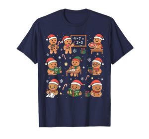Gingerbread Christmas for Math Teacher Funny Educator Xmas T-Shirt