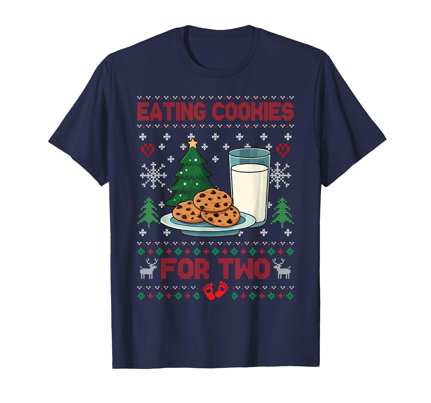 Pregnancy New Mom Baby Pregnant Christmas Couples Sweater T-Shirt