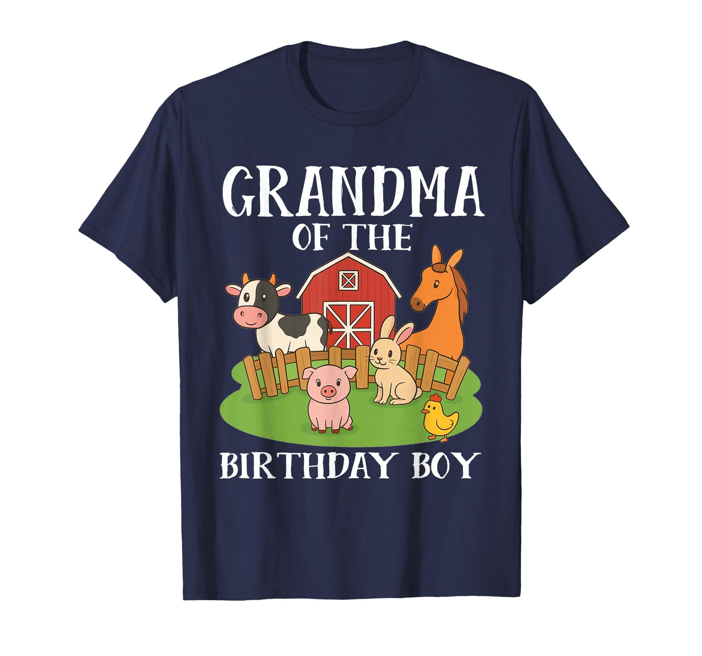 Grandma of The Birthday Boy Farm Animals Matching Family T-Shirt