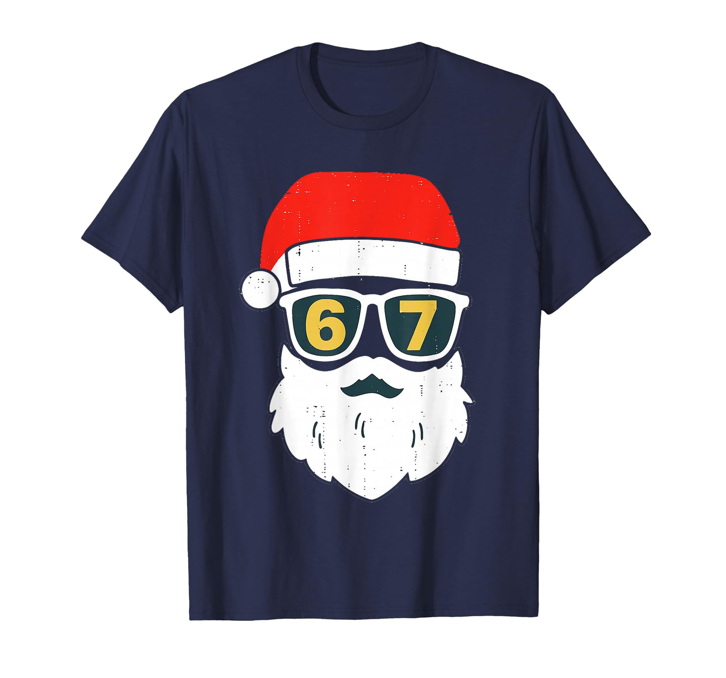 67 Meme Six Seven Santa Face Kids Men Boys Girls Christmas T-Shirt