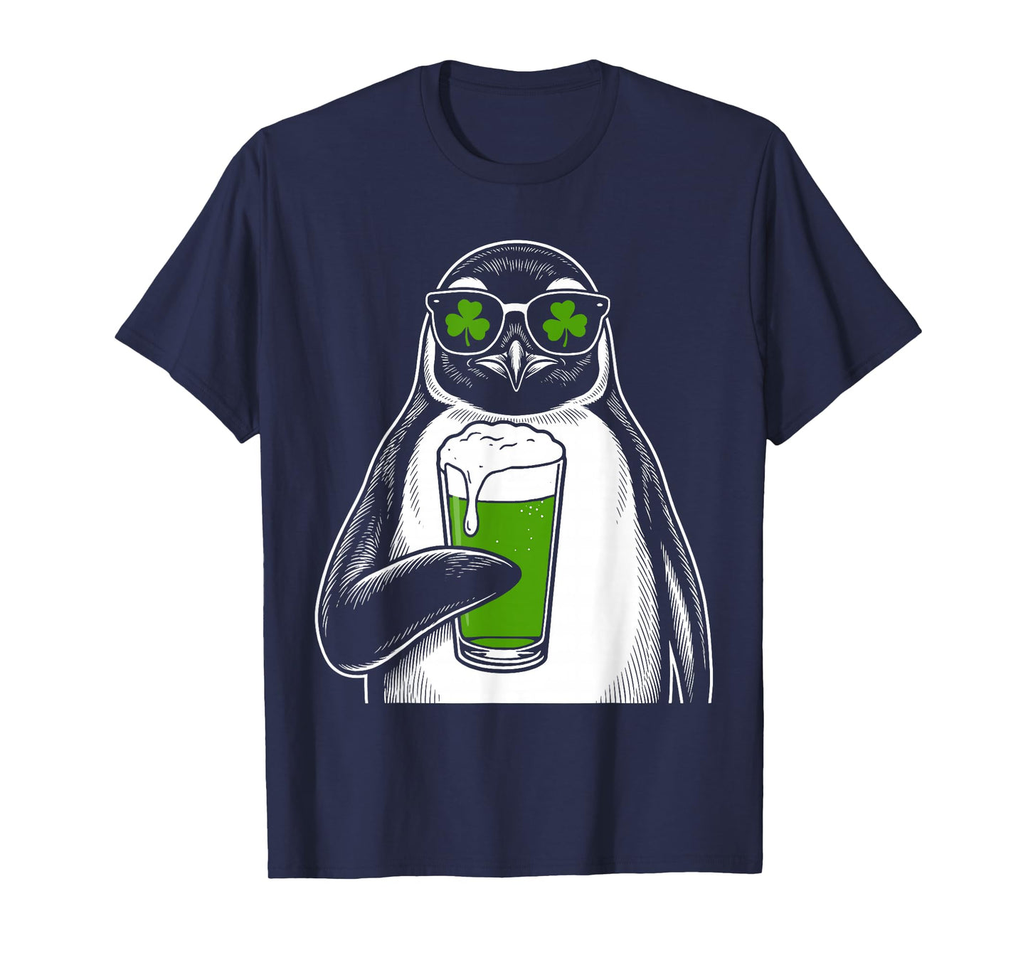 Penguin St Patty's Shamrock Beer Funny St Patrick's Day T-Shirt