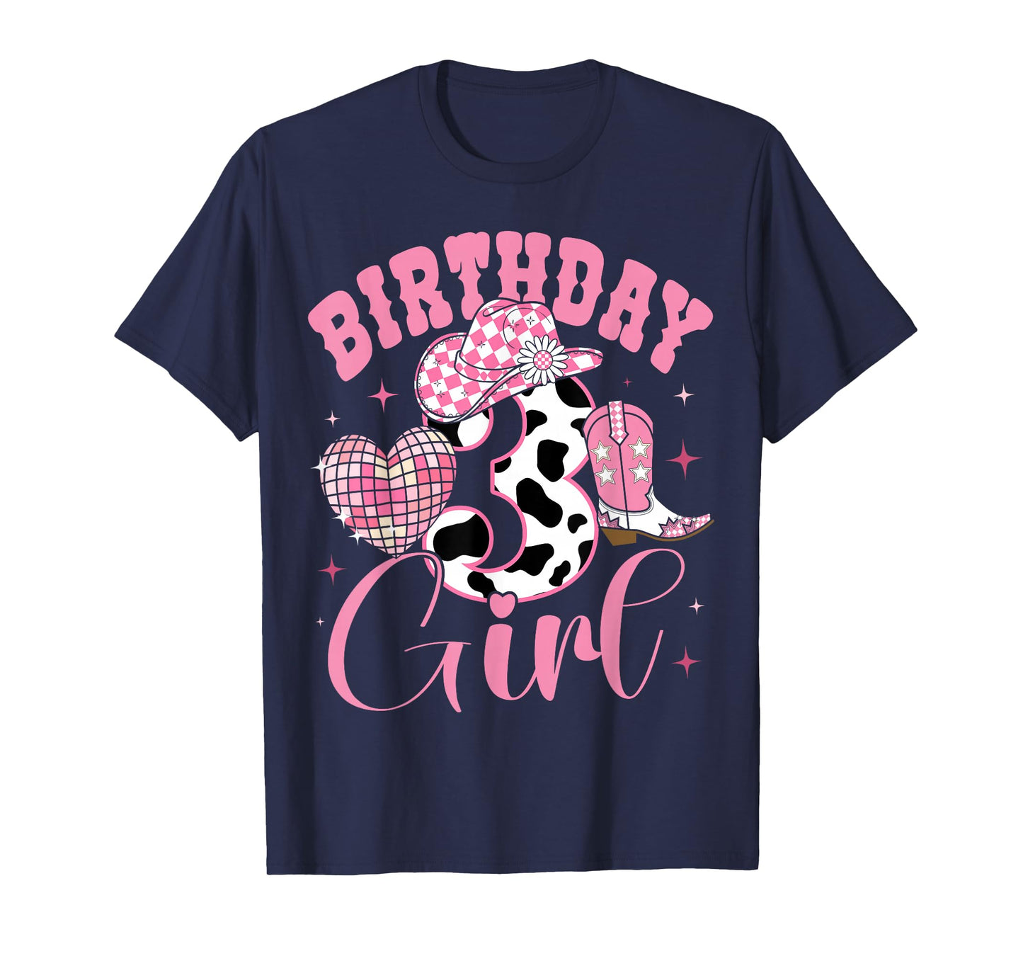 Happy 3rd Birthday Girl Outfit Rodeo Western Cowgirl Cowboy T-Shirt