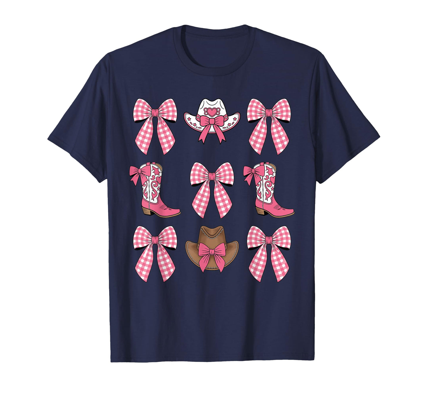 Cute Coquette Bow Pink Cowgirl Boots and Hats Cowgirls T-Shirt