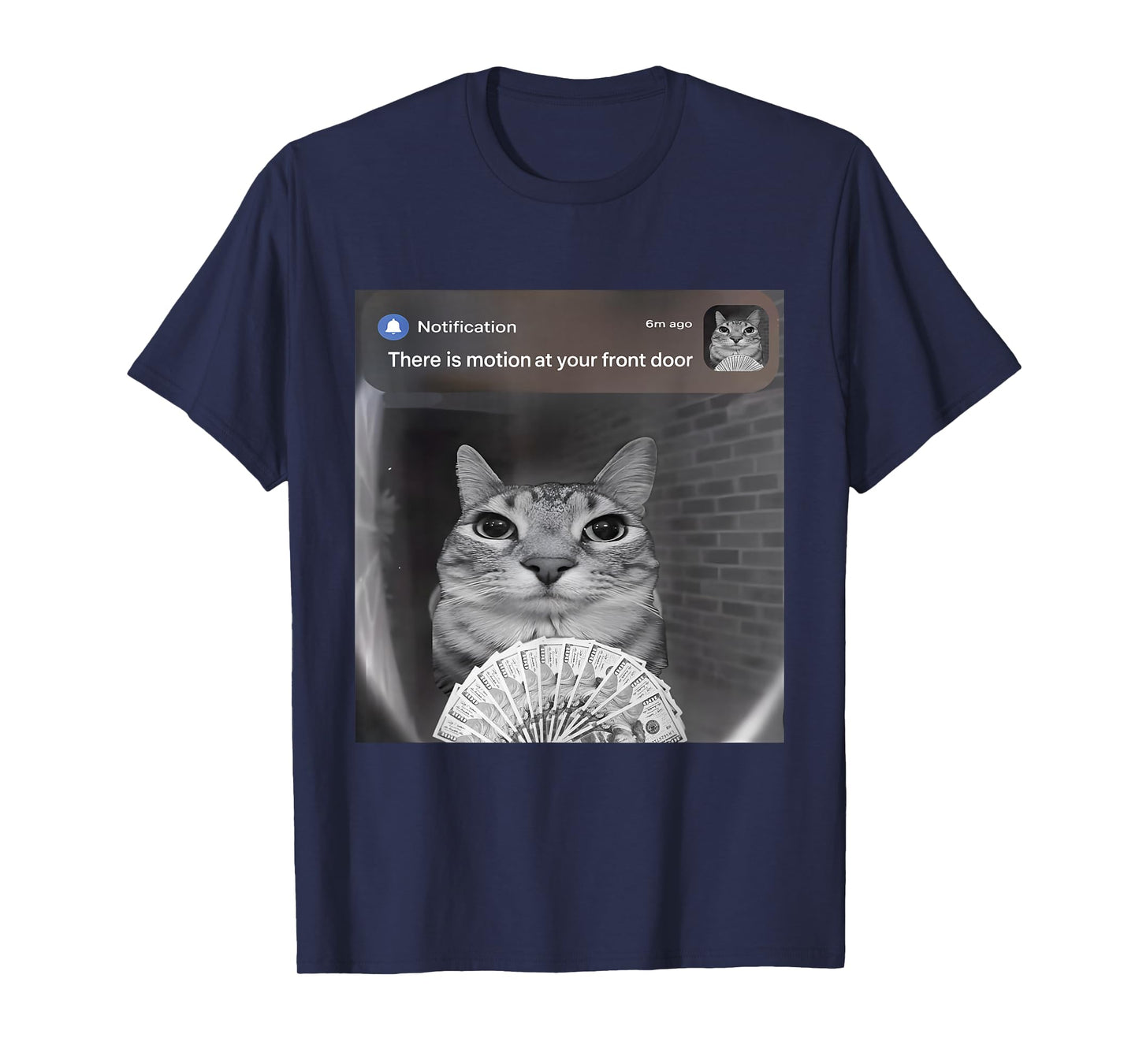 There is Motion at Your Front Door Funny Cat Motion Meme T-Shirt