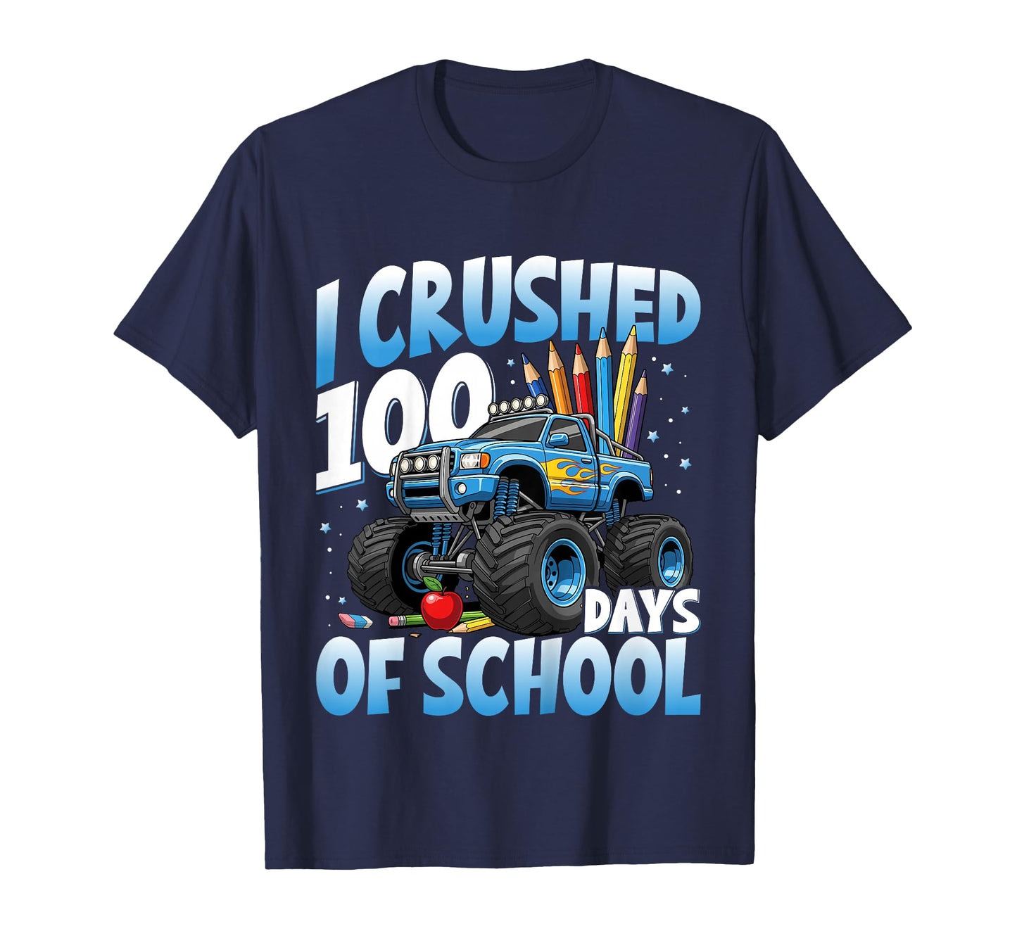 Kids 100 Days of School Monster Truck 100th Day of School Boys T-Shirt