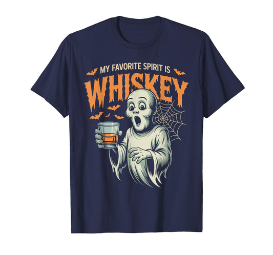 My Favorite Spirit Whiskey Ghost Funny Halloween Costume Pun T-Shirt