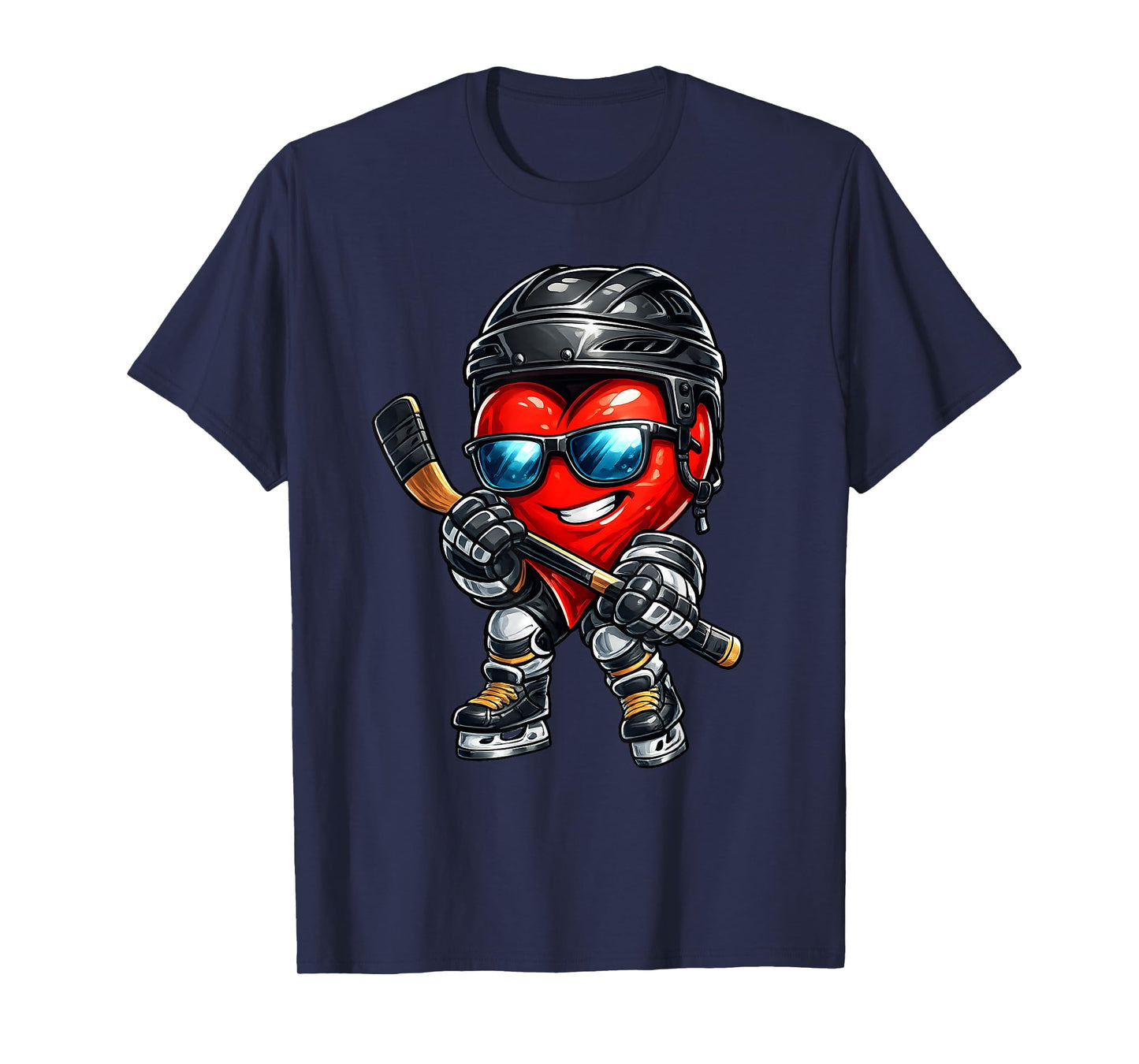 Valentines Day Heart Ice Hockey Goalie Love Hockey Men Boys T-Shirt