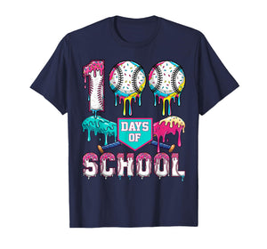 100 Days of School Boys Kids 100th Day of School Baseball T-Shirt