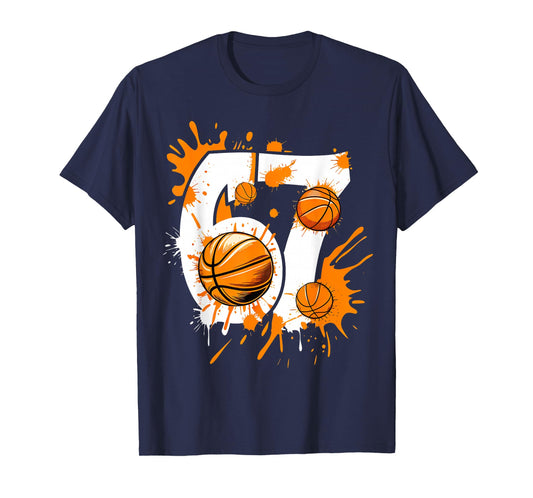 Funny 6 7 Six Seven Meme Basketball Game Season T-Shirt