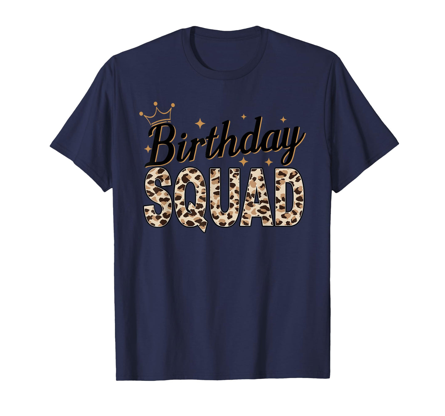 Birthday Squad Animal Print Leopard Cheetah Zebra Crown T-Shirt