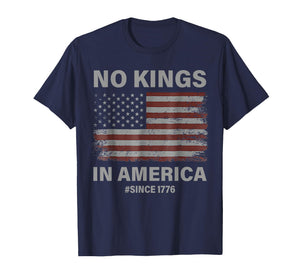 No Kings in America Since 1776 Vintage America Flag No Kings T-Shirt