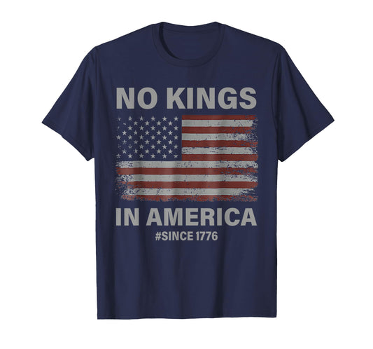 No Kings in America Since 1776 Vintage America Flag No Kings T-Shirt