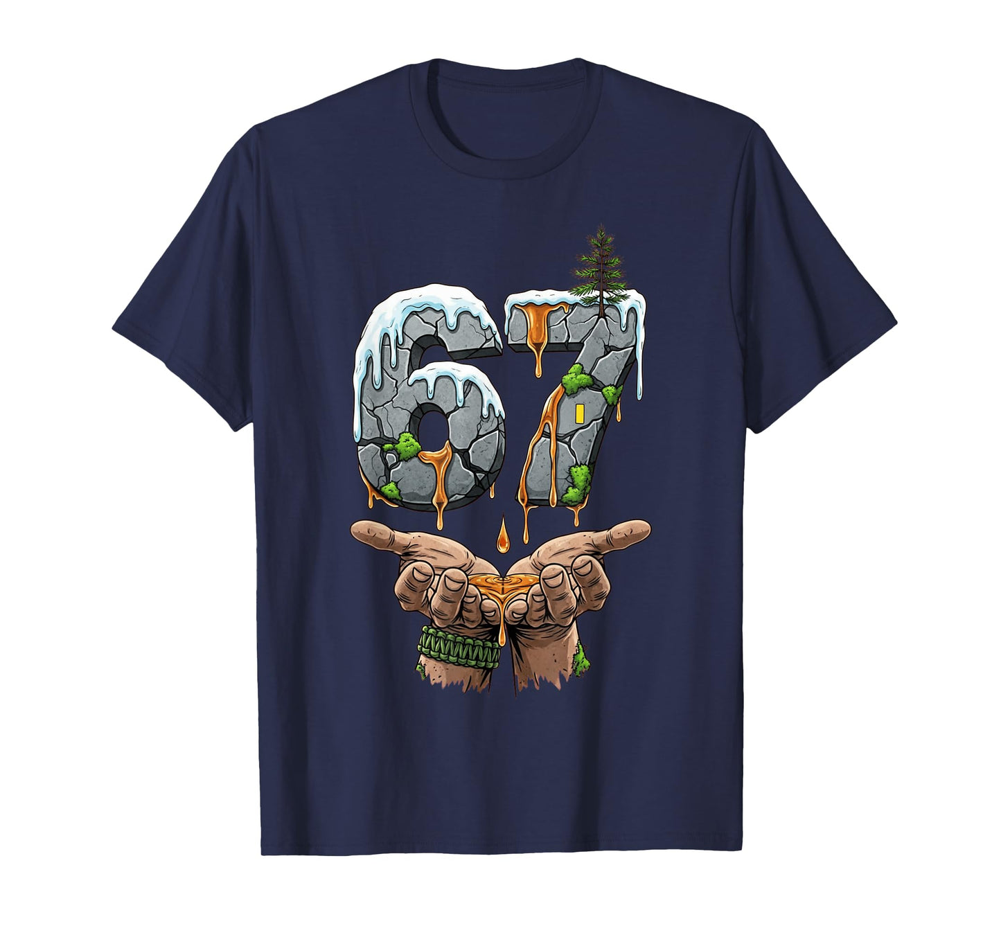 Hiking 67 Six Seven Funny Gen Alpha Meme Drip T-Shirt