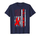 Fight Heart Disease Awareness Red Ribbon USA American Flag T-Shirt