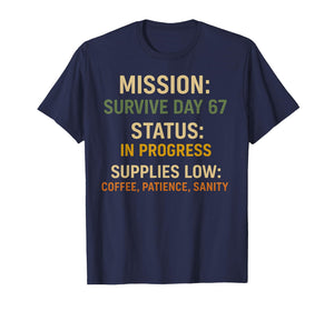 67th Day of School Teacher Coffee Funny 6 7 Meme Six Seven T-Shirt