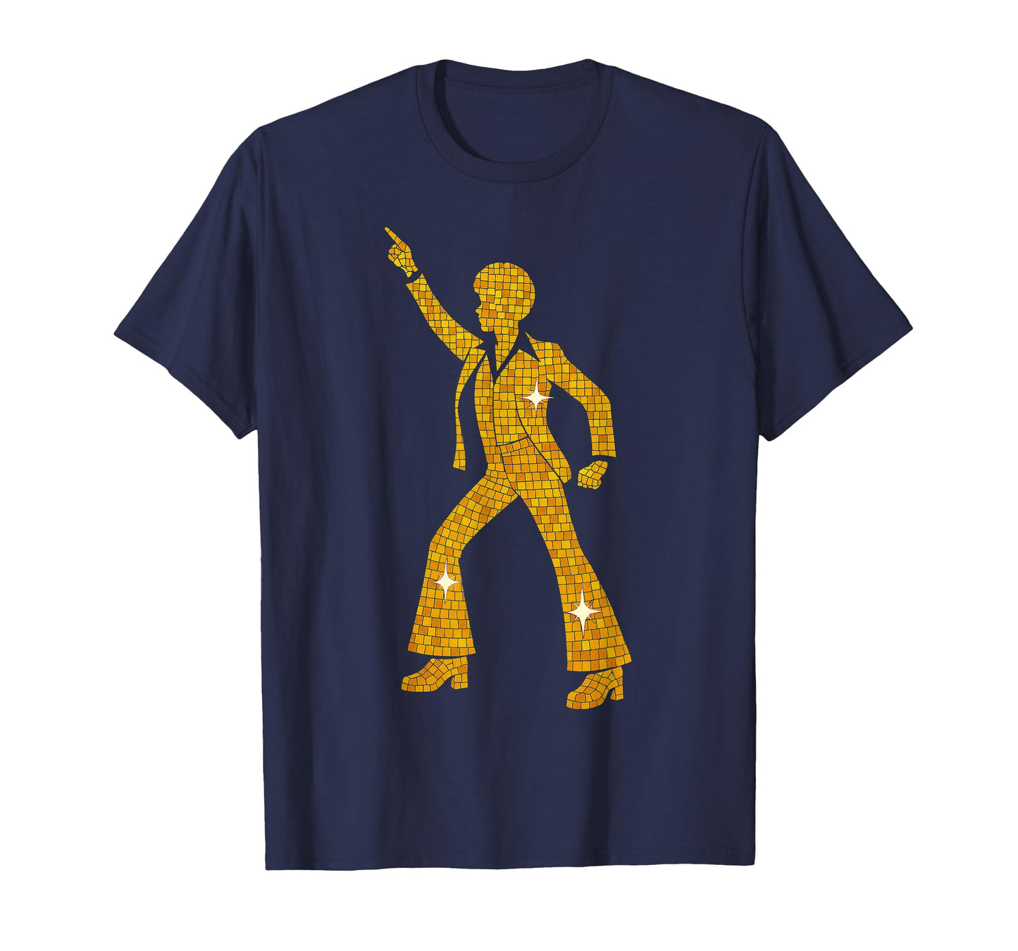70s Disco Dancer Gold Silhouette Retro Night Fever T-Shirt