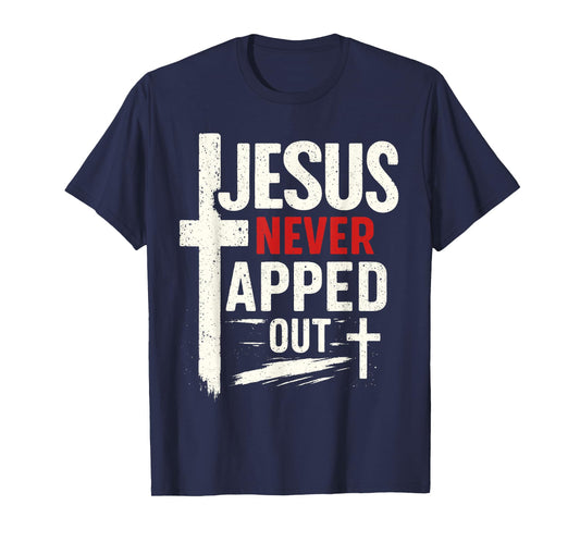 Jesus Never Tapped Out Christian Wrestling Wrestler Wrestle T-Shirt