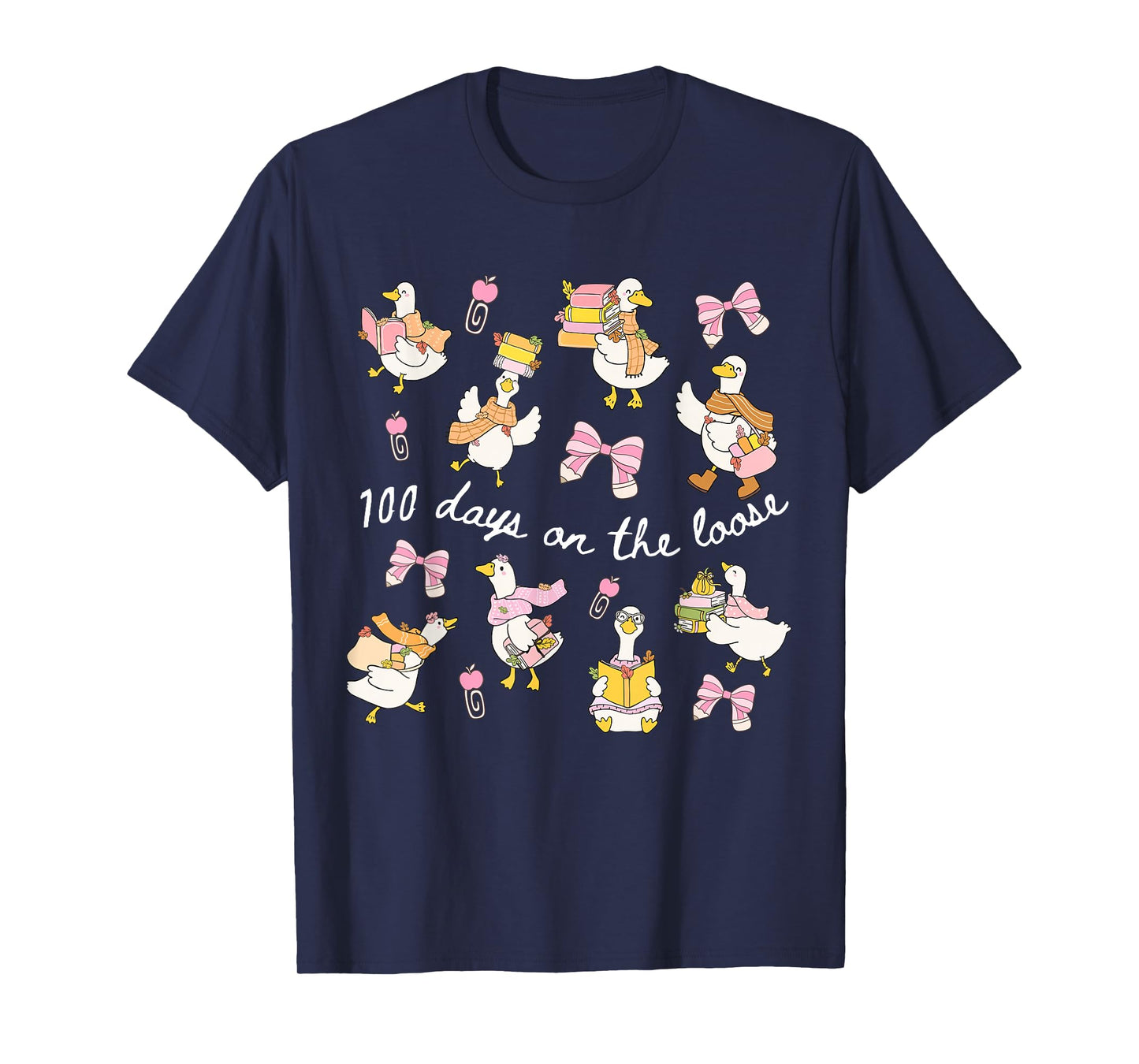 100 Days On The Loose Goose 100th Day School Back to School T-Shirt