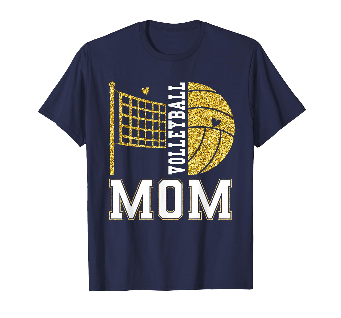 Volleyball Mom Game Day Volleyball Season Mama Girl Gold T-Shirt