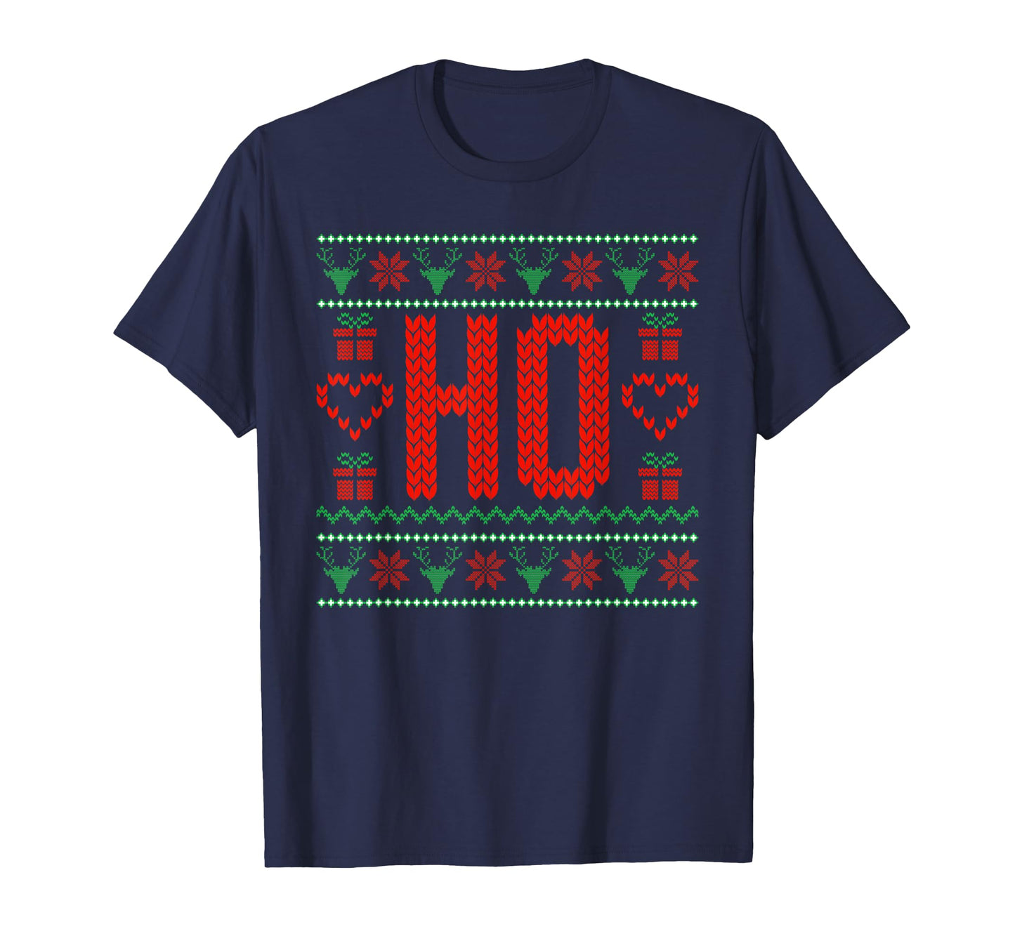 Where My Ho's at Ugly Christmas Sweater Couples Matching T-Shirt