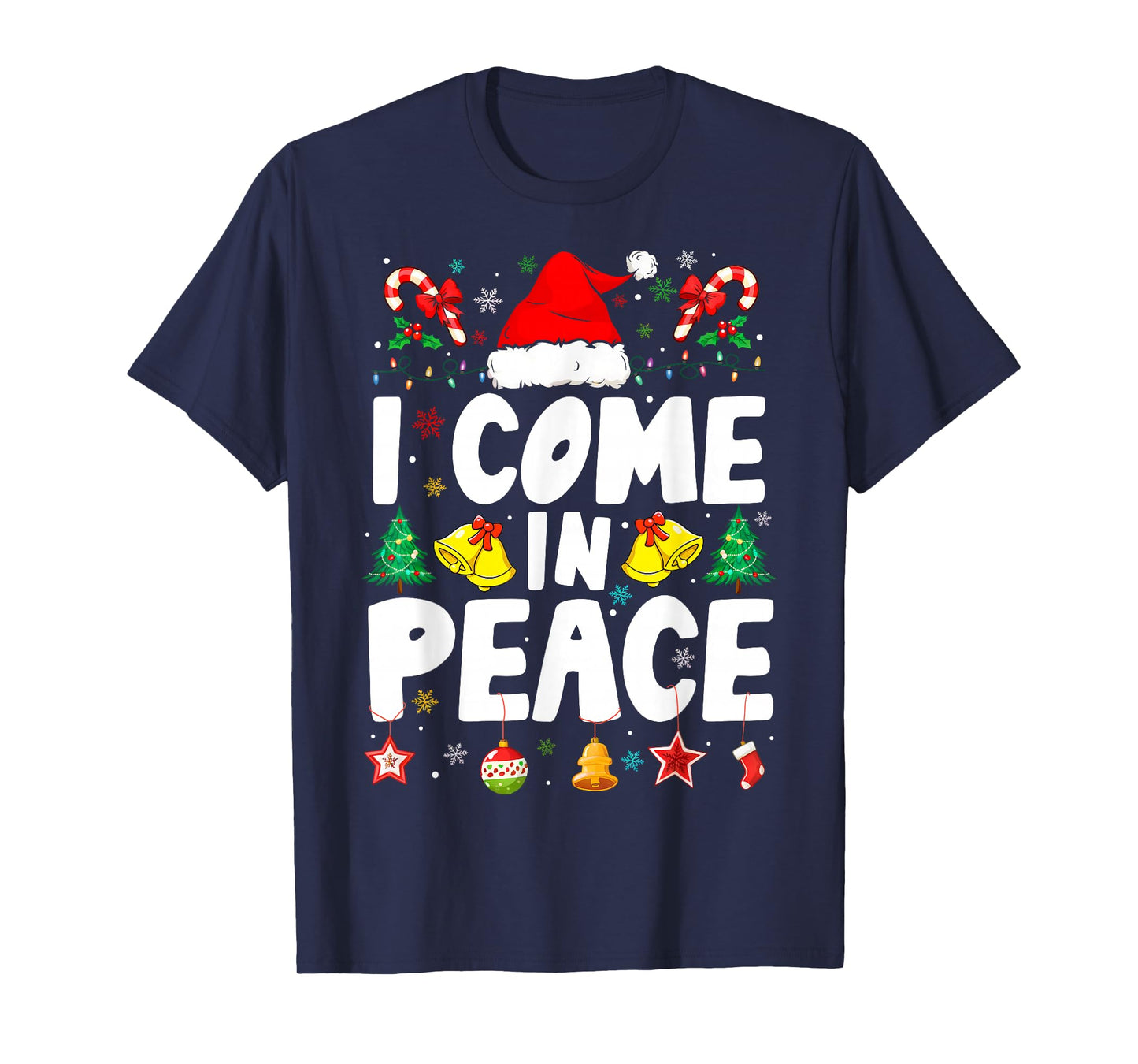 I Come in Peace I'm Peace Funny Couple Matching Christmas T-Shirt