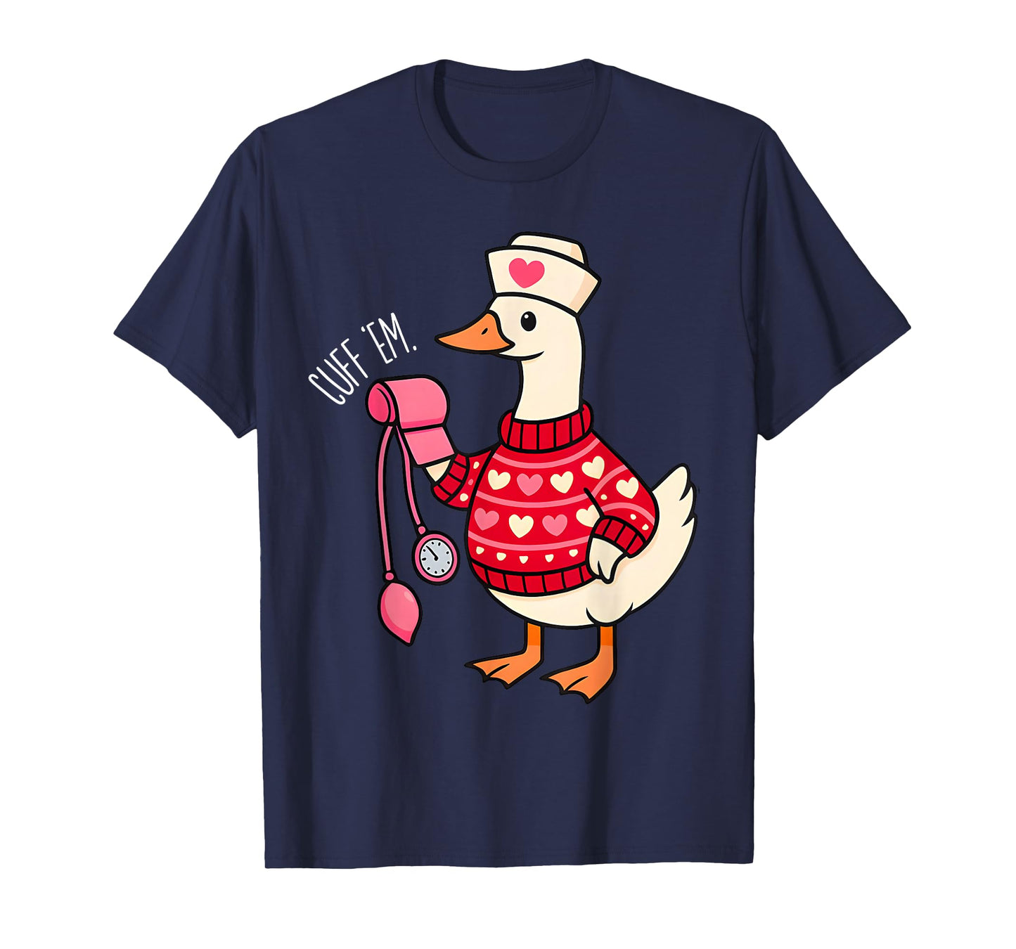 Silly Valentine Goose Nurse ER CNA LPN Valentines Day T-Shirt