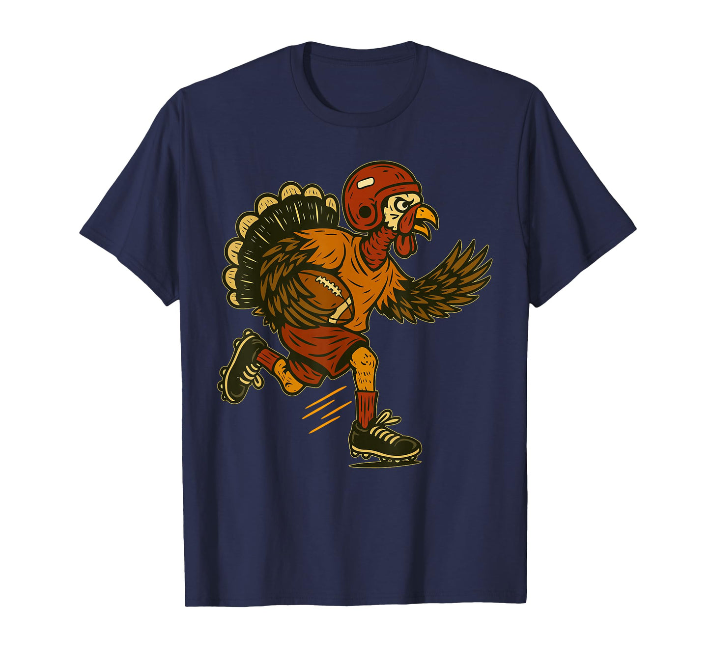 Thanksgiving Turkey Playing Football Men Boys Kids Funny T-Shirt