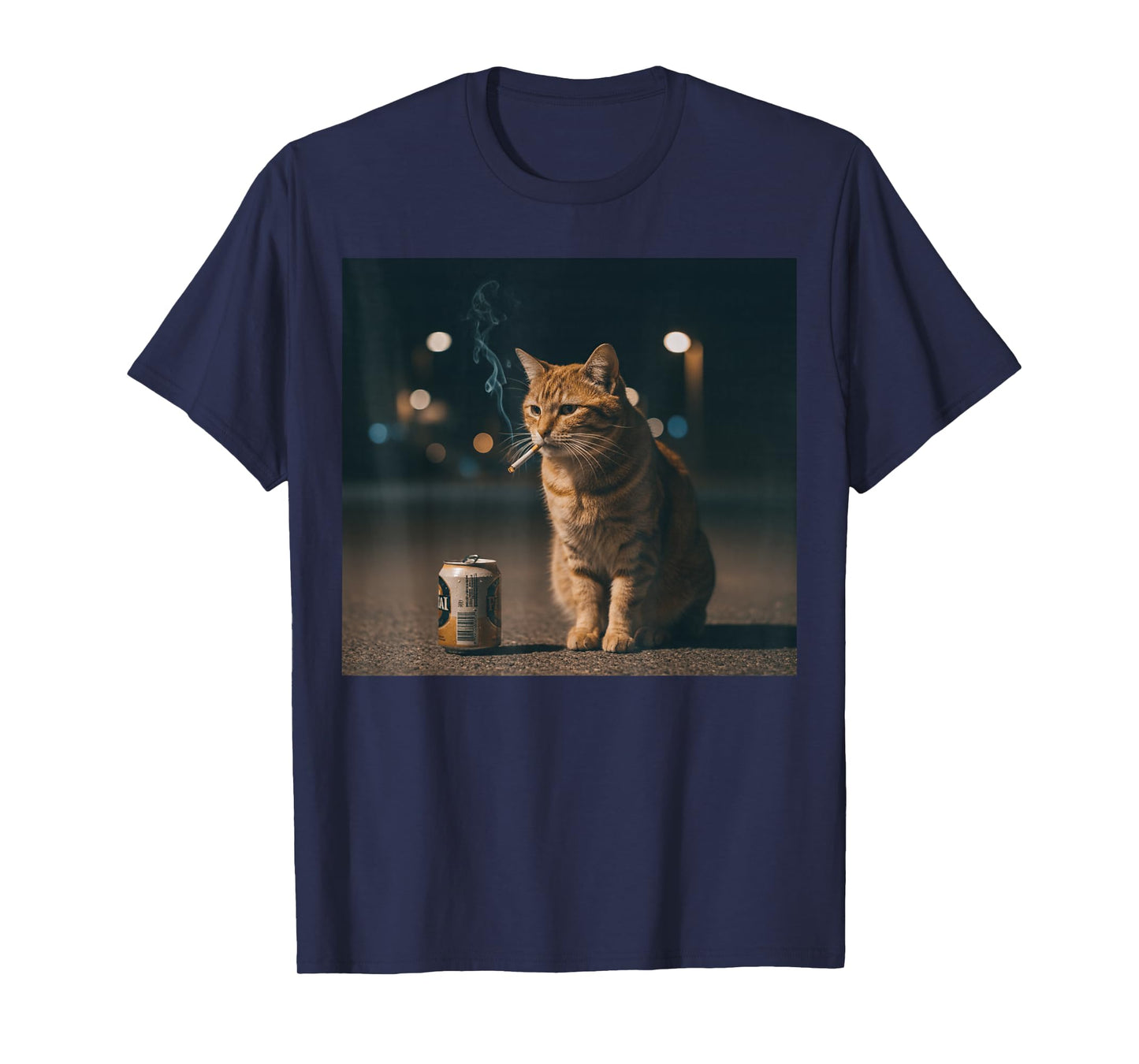 Funny Smoking Orange Cat Meme T-Shirt