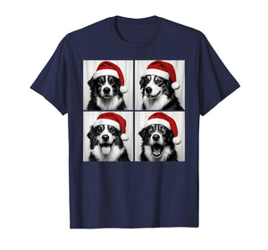 Funny Christmas Australian Shepherd Santa Photo Booth T-Shirt