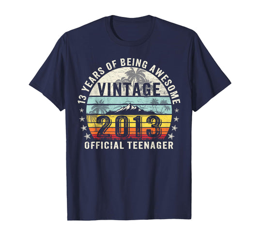 Vintage 2013 Official Teenager 13th Birthday Gifts 13 Yr Old T-Shirt