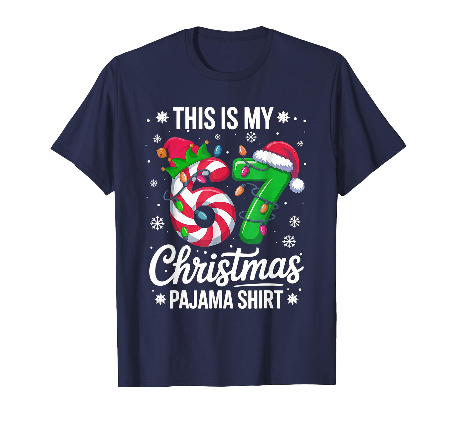 This My 67 Christmas Pajama Shirt 67 Meme Boys Girls T-Shirt