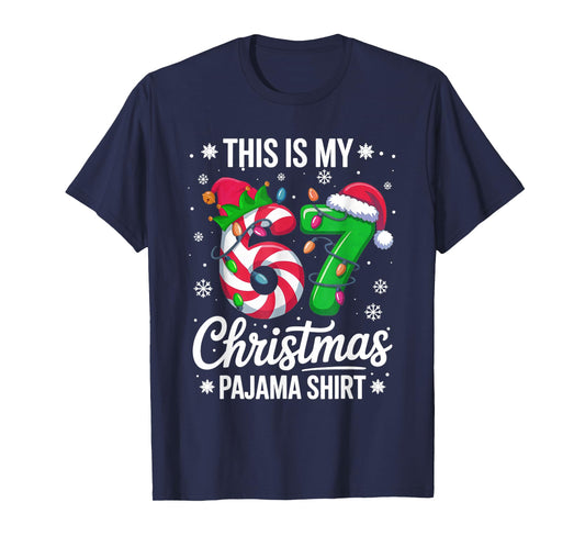 This My 67 Christmas Pajama Shirt 67 Meme Boys Girls T-Shirt