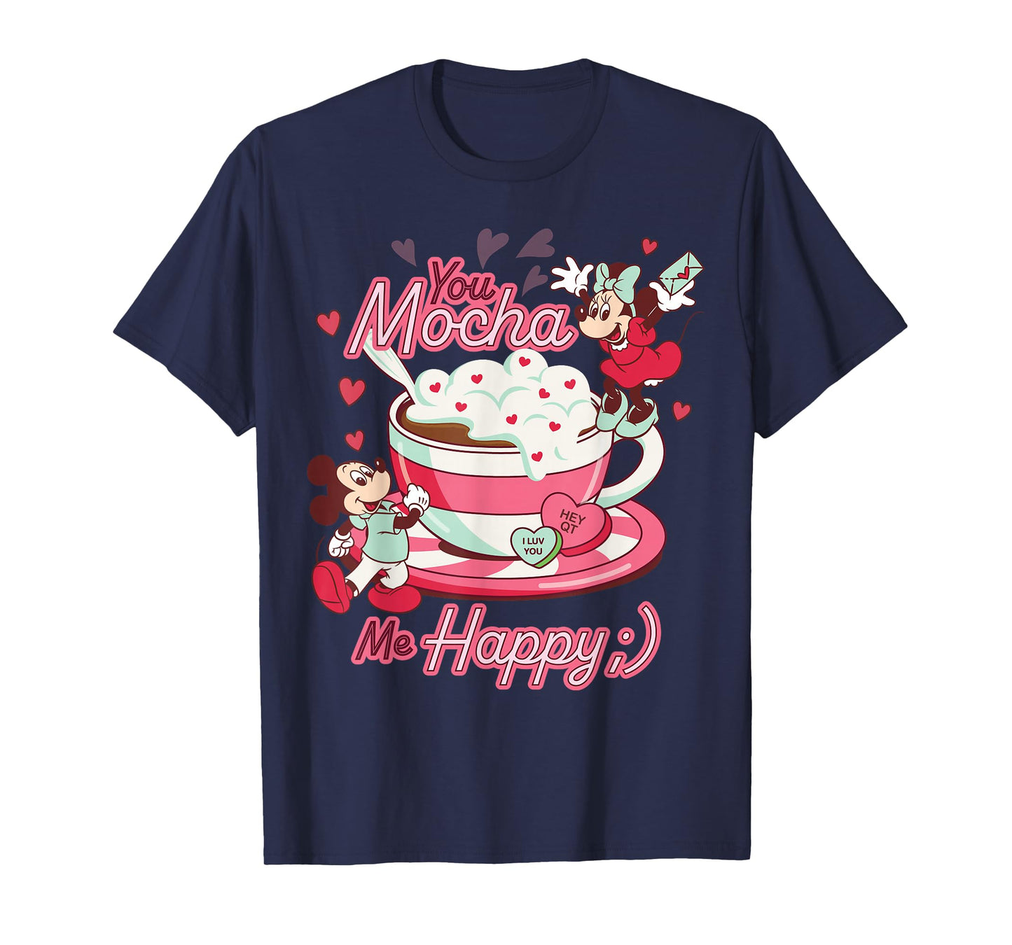 Disney Mickey & Minnie Valentine's Day You Mocha Me Happy T-Shirt