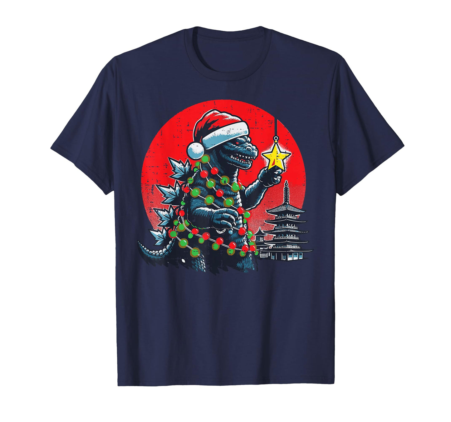 Christmas Japanese Monster Santa Star Xmas Women Kids Men T-Shirt