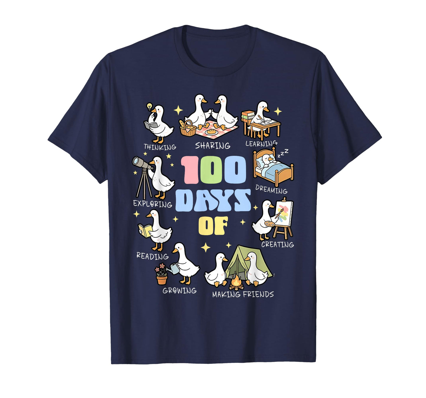 100 Days of Silly Gooses Funny 100th Day of School Teacher T-Shirt