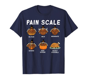 Funny Turkey Pain Scale Thanksgiving Nurse Humor CNA ER T-Shirt