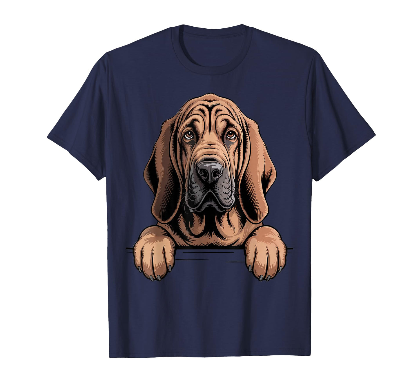 Bloodhound Funny Peeking Pocket Puppy Dog Lover T-Shirt