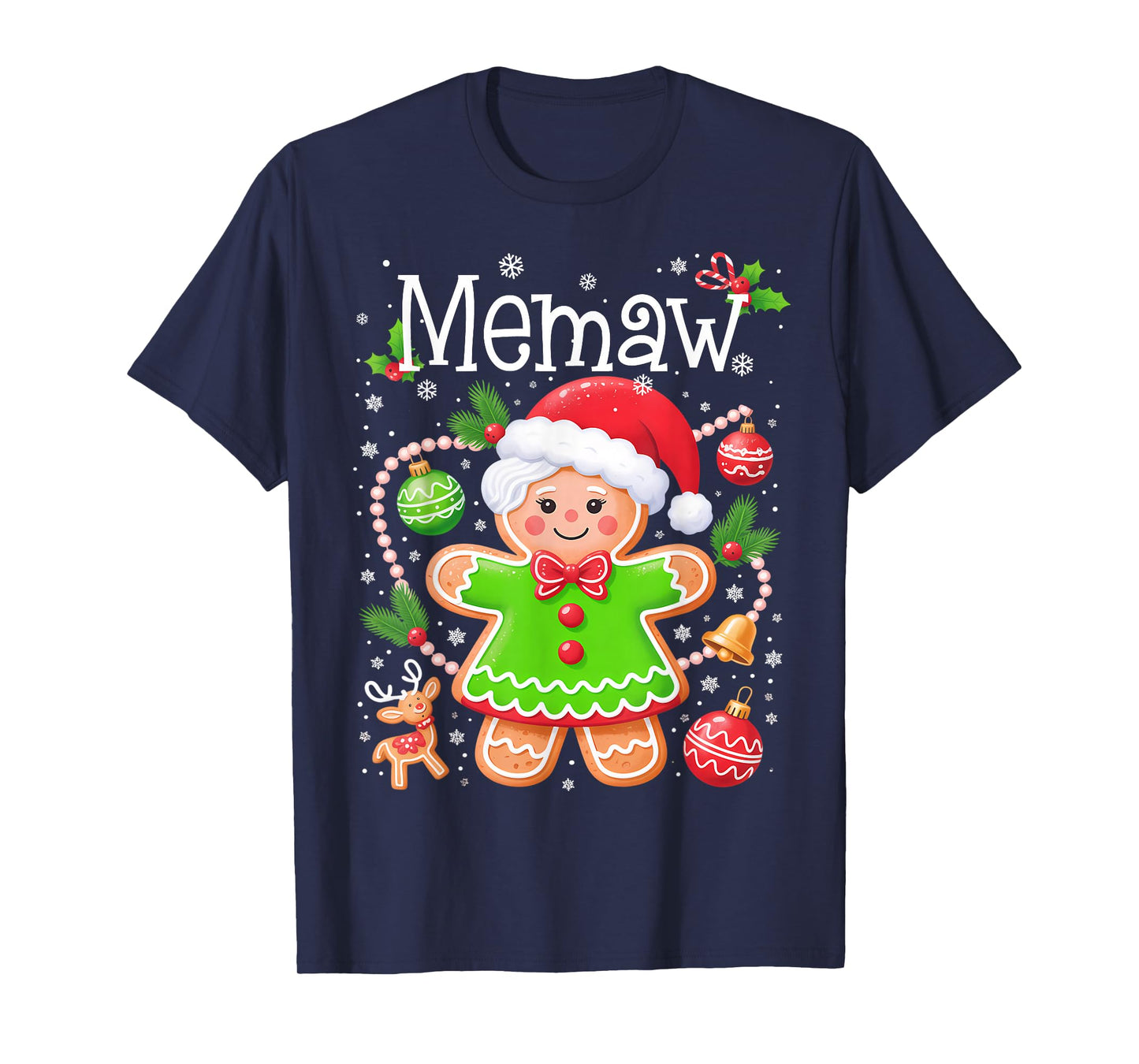 Cute Memaw Gingerbread Family Matching Christmas Cookie Crew T-Shirt