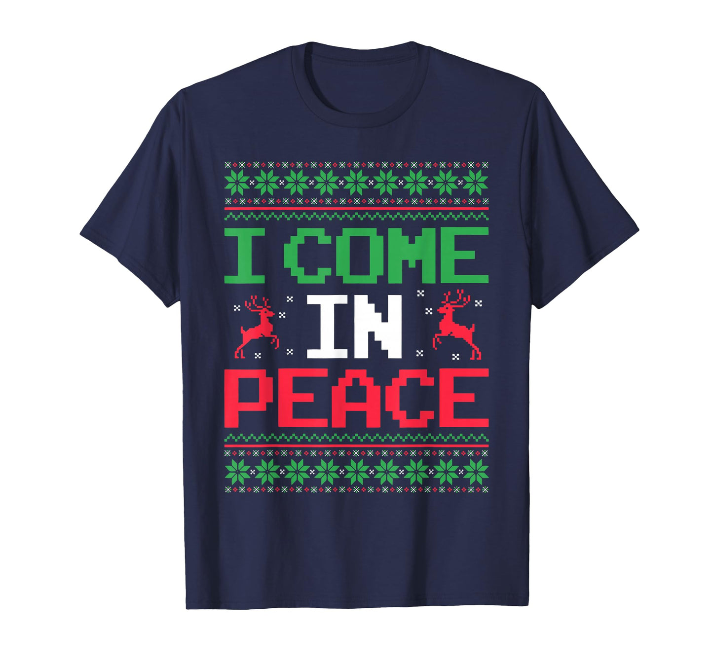 I Come in Peace Couple Matching Ugly Christmas Sweater T-Shirt