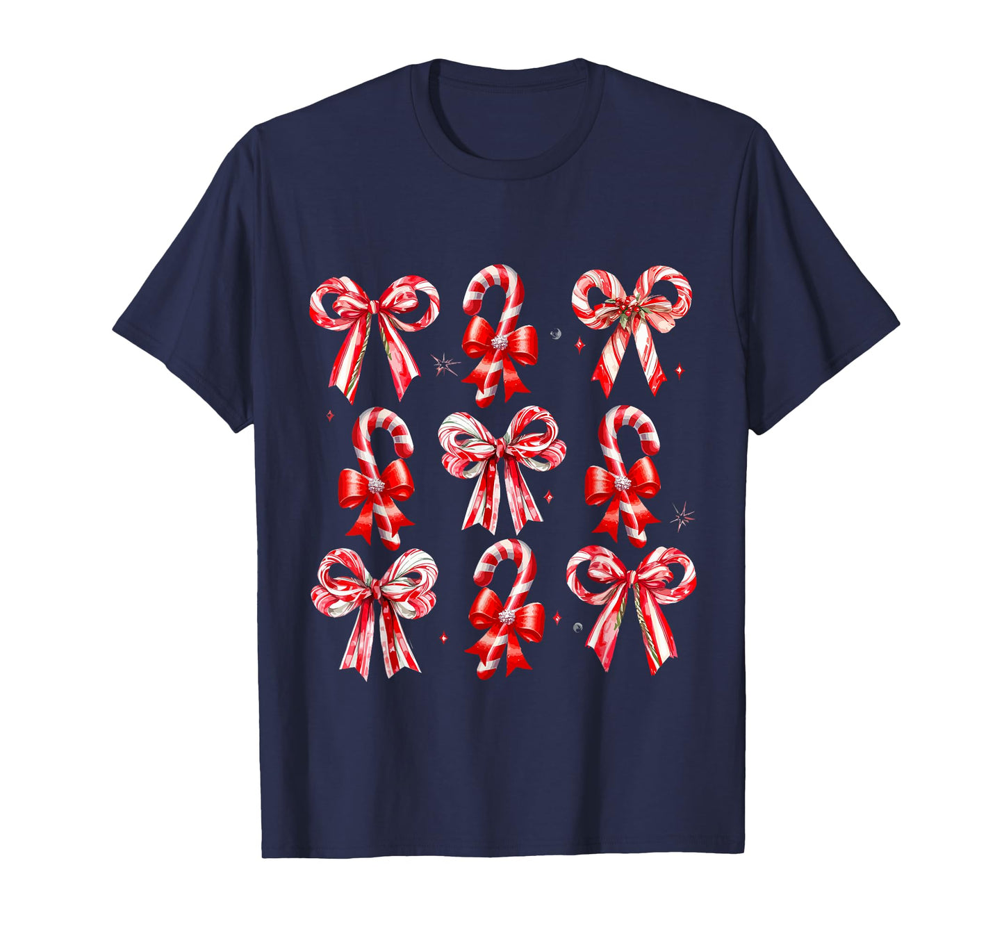 Christmas Candy Cane Santa Xmas Kids Toddler Youth Women Men T-Shirt